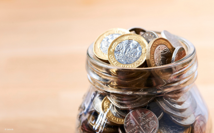 A jar of coins. 